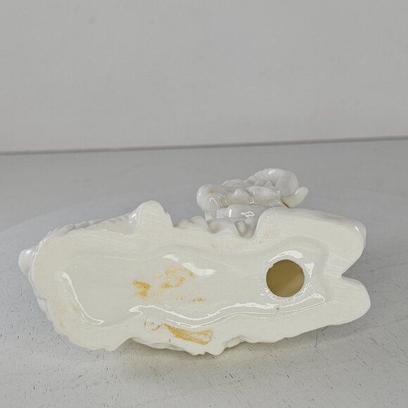 Vintage Ceramic Ram Figurine White Bighorn Sheep Goat Curved Horns *Chip* - Picture 6 of 9